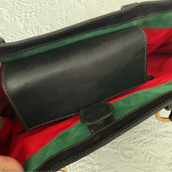 Dooney & Bourke RARE Florentine Black and Gold Leather Satchel Handbag - Picture 9 of 14